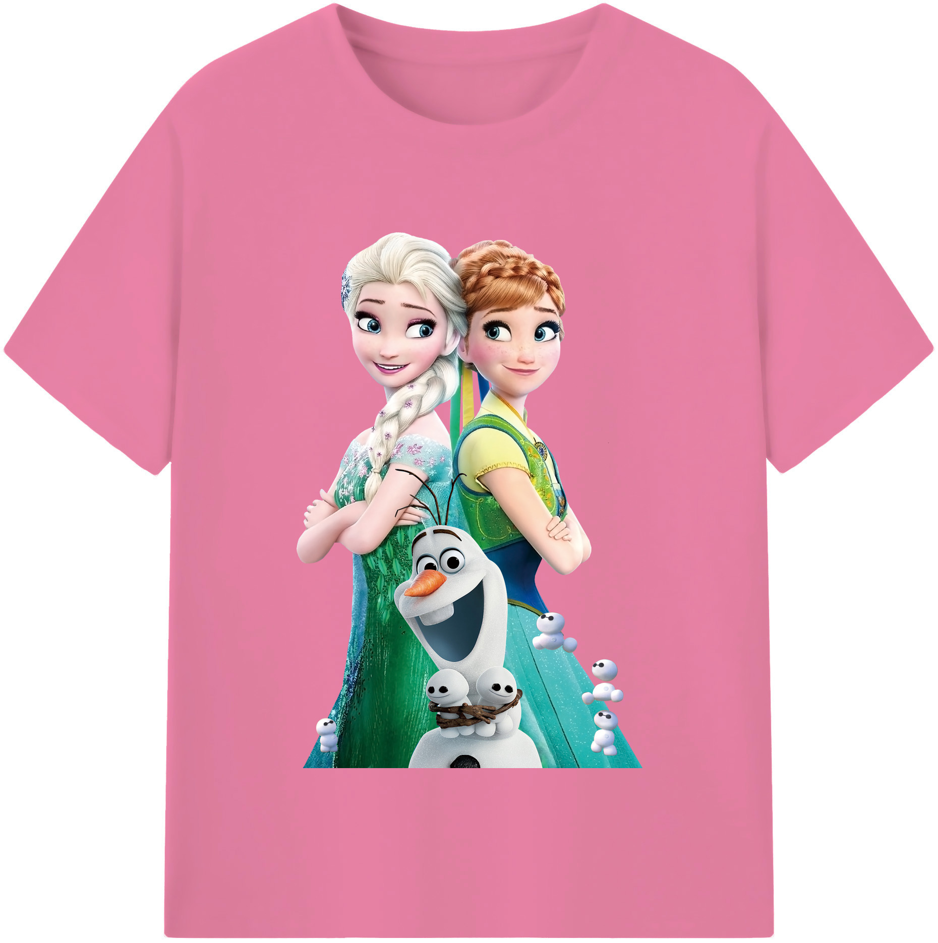 （画像用） アナと雪の女王 アンナ エルサ Frozen Anna Elsa 綿100％半袖Tシャツ（フロントプリント）